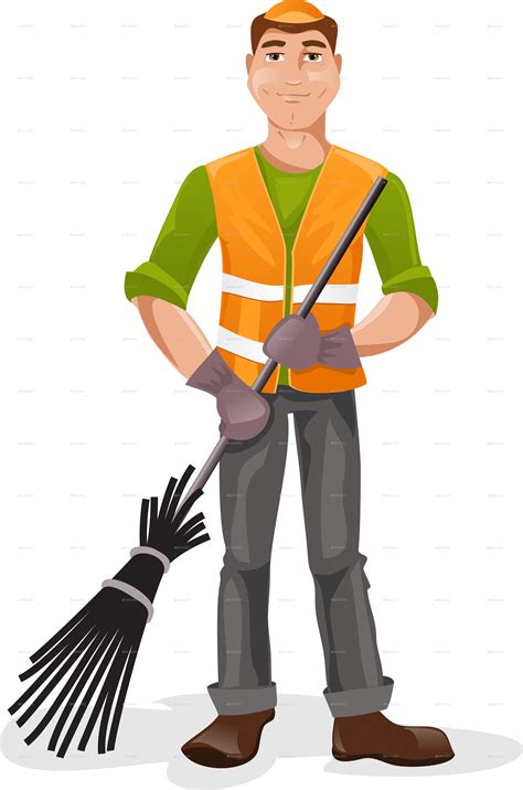 School Janitor Clipart Street Sweeper Clipart Png Transparent Png