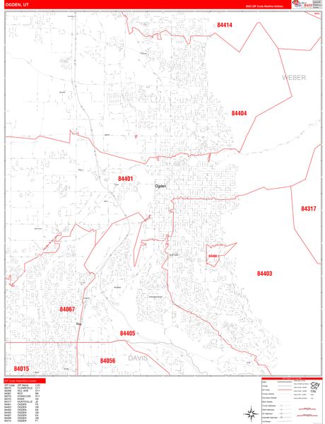 Utah Zip Code Wall Map Red Line Style By Marketmaps Mapsales Gambaran