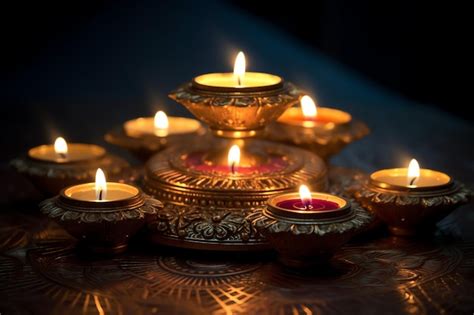 Premium Ai Image Happy Diwali Or Deepavali Traditional Indian Festival With Clay Diya Oil Lamp