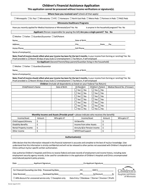 Ccar provides assistance with the cost of child care of children from birth to age 12 in family child care homes, centers and. 2012 Form MN Children's Financial Assistance Application ...