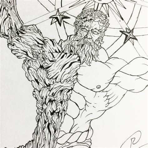 Atlas Titan Drawing Atlas God Of Endurance And Astronomy By