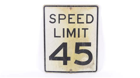 Speed Limit 45 Steel Embossed Sign 24x30 At Charles Schneider