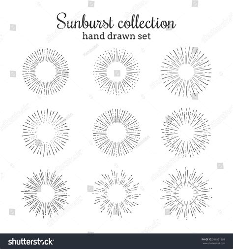 Sunburst Vector Collection Retro Rays Frames Vector De Stock Libre De