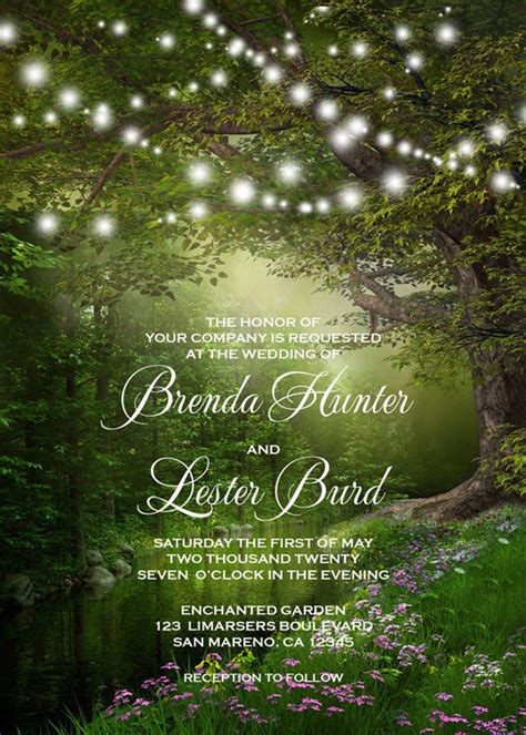 Enchanted Forest Wedding Invitation Printable Fairytale Etsy