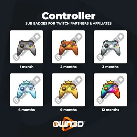 Controller Twitch Sub Badges Etsy