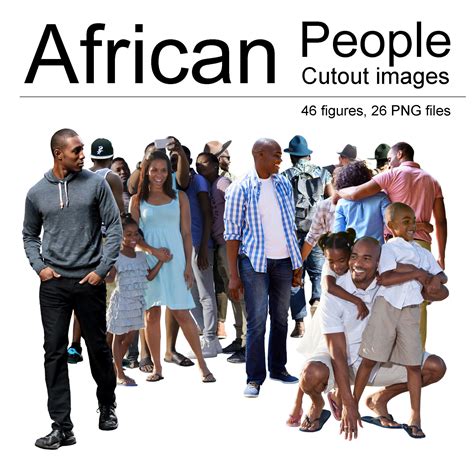 African People Character Cut-out Collection Texture