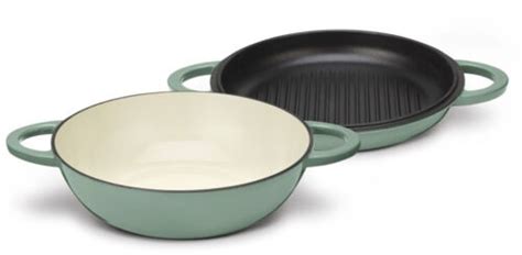 Cuisinart Chefs Classic Enameled 2 In 1 Cast Iron Cookware Pan Sage