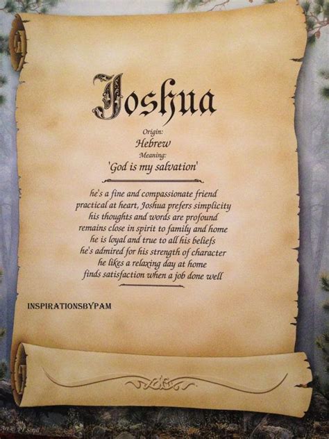 Joshua First Name Meaning Art Print Personalized Name Meaning Etsy