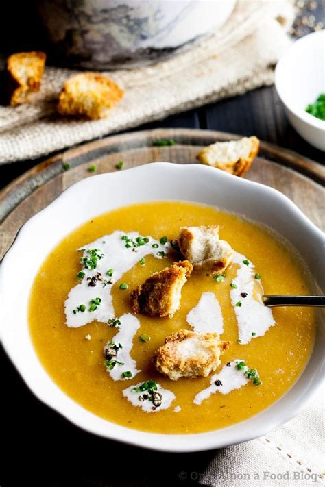 Pumpkin Soup With Rustic Croutons Recipe Pumpkin Soup Savory