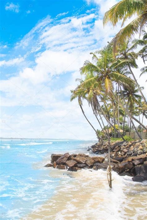 Beautiful View Tropical Beach Sri Lanka Sunny Day — Stock
