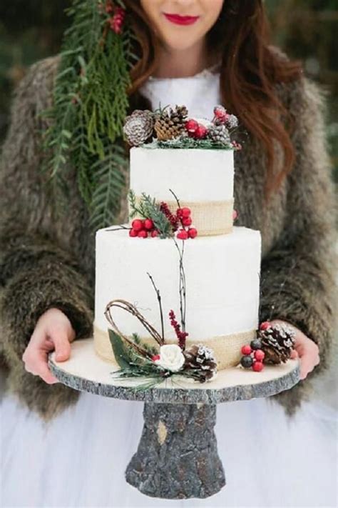 35 Fabulous Winter Wedding Cakes We Love Christmas Wedding Cakes Winter Wedding Cake Winter Cake