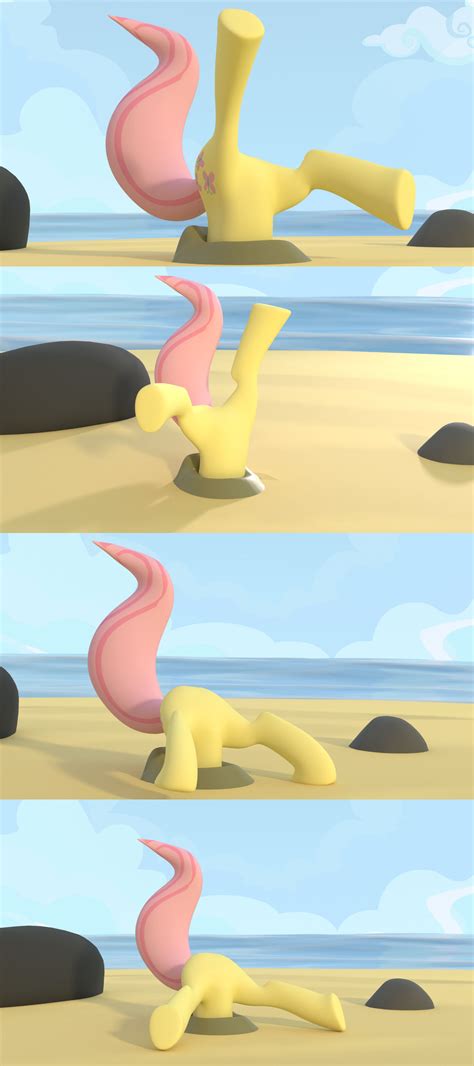 Fluttershy Buried Upside Down In The Sand By Stuckman3d On Deviantart