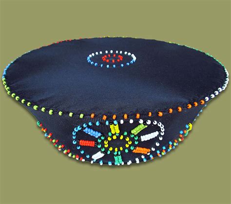 Zulu Hats African Beaded Zulu Hat Black