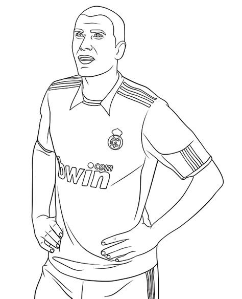 Zinédine Zidane kolorowanka pilkarz Kolorowanki do druku E kolorowanki