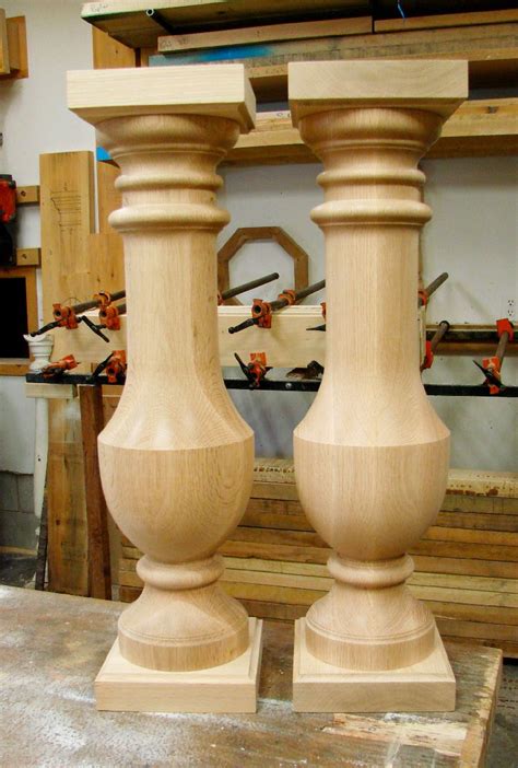 oak pedestal style table legs   unique design wood turning furniture design table diy
