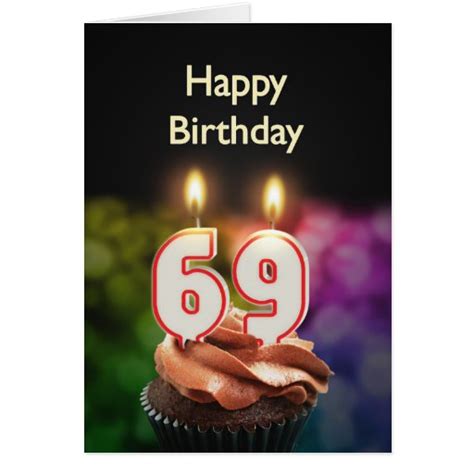 69th Birthday Card With Candles Zazzle