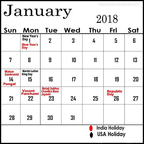 Pin On Blank January 2019 Calendar Templates