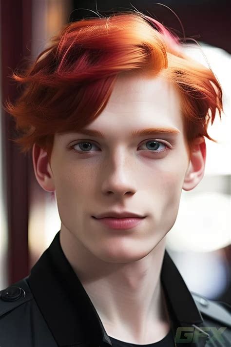 Gfxgen — Pale Skinned Male Attractive Red Hair And Red Eyes Smirking