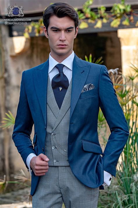 Blue Men Wedding Suits Ottavio Nuccio Gala Model 2306 In 2020 Wedding
