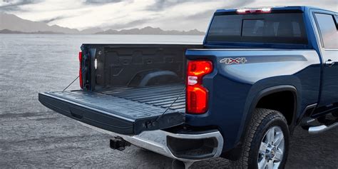 Rear Side View Of Chevrolet Silverado Heavy Duty With Tailgate Down