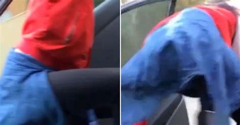 epic twerking fail watch girl fall out of moving car while doing miley cyrus dance move
