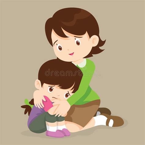 Girl Comforting Her Crying Friend Stock Vector Illustration Of Crying
