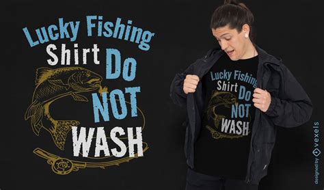 Lucky Fishing Motto T Shirt Design Vector Download