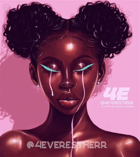 Pin By 𝐁𝐫𝐢𝐁𝐫𝐚𝐭 🤍 On Art ♥ Black Girl Art Tears Art Drawings Of