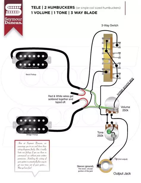 Guitar wiring diagram 1 volume 1 tone. Wiring Diagram 2 Humbuckers 1 Volume 1 Tone 3 Way Switch