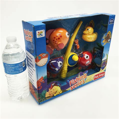 Hook And Reel Fishing Bathtub Pole Toy Playset For Kids Bath Fun Fish