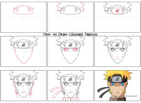 How To Draw Uzumaki Naruto Face Step By Step Cute Easy
