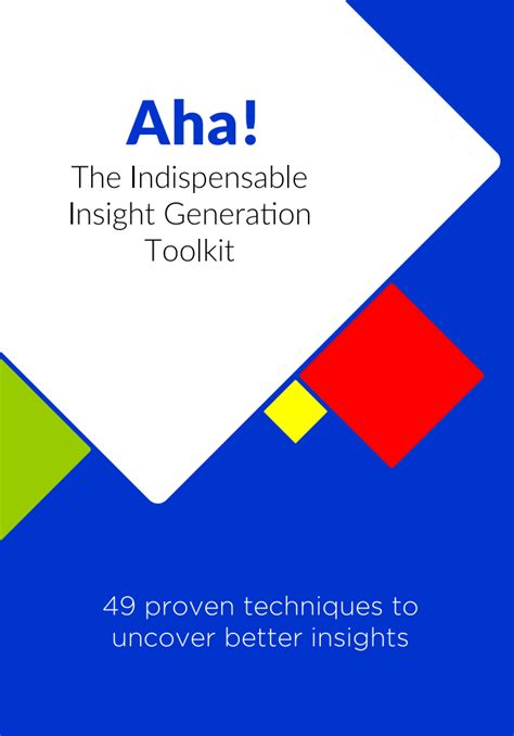 aha the indispensable insight generation toolkit first the trousers
