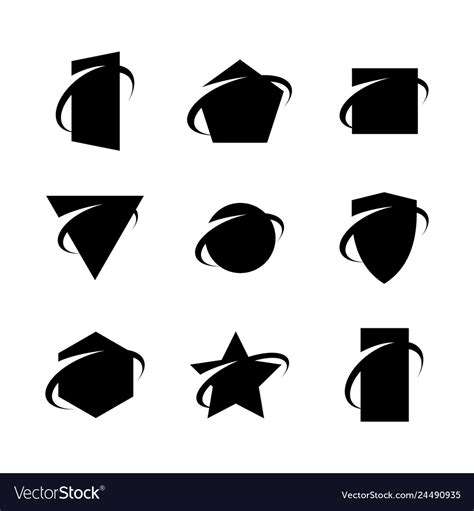 Logo Templates Set Different Geometric Shapes Vector Image