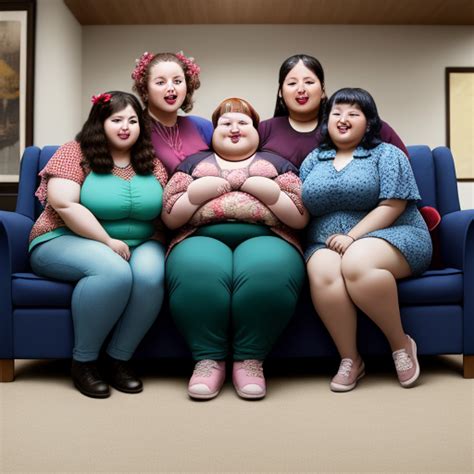 Convert Small Image To Large A Group Of Fat Naked Woman Sitting On Top