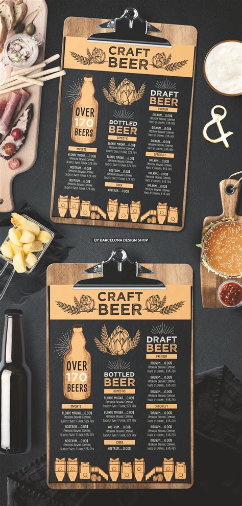 Beer Menu Restaurant Template Creative Market