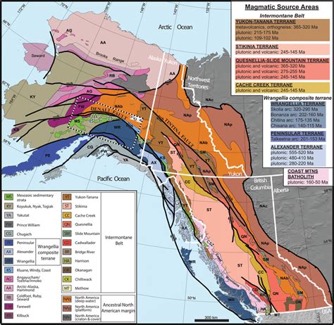 Simplified Terrane Map Of The North American Cordillera Upper