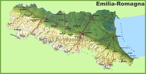Emilia Romagna Physical Map