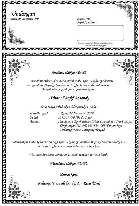 We are a sharing community. Contoh Surat Undangan Aqiqahan - retorika