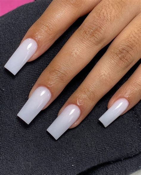 30 Simple White Nails Ideas You Should Try Tapered Square Nails Long