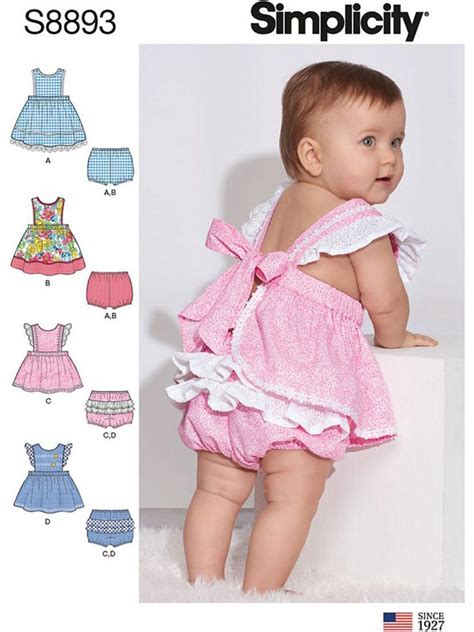 Simplicity Baby Dress And Bottoms Sewing Pattern 8893 In 2020