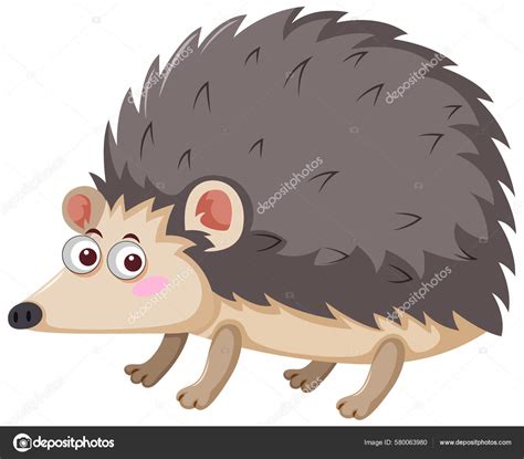 Grey Hedgehog Cartoon Style Illustration Stock Illustration By ©brgfx
