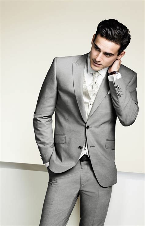 Mens Suit For Wedding Groom Latest Coat Pant Design Light Gray Custom Made Mens Long