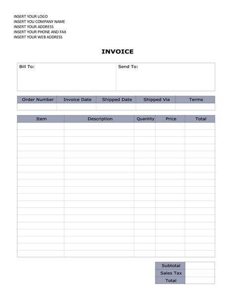 Invoice Template Word 2010 Invoice Example