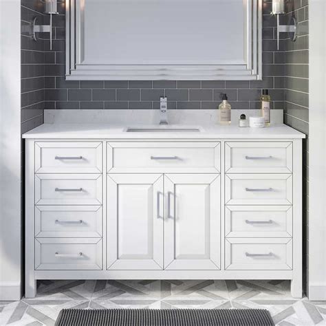 Issac Edwards Collection 60 Single Sink Bathroom Vanity In White