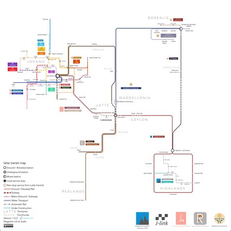 [OC] Latte Transit Map, of our Minecraft server's Creative world