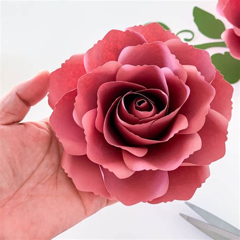 Svg Paper Flowers Tiny Rose 12 Template In Multiple Sizes Digital Svg