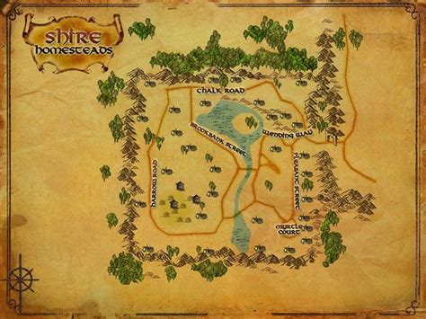 Map Of The Shire Homesteads Player Housing In Middle Earth Lord Of