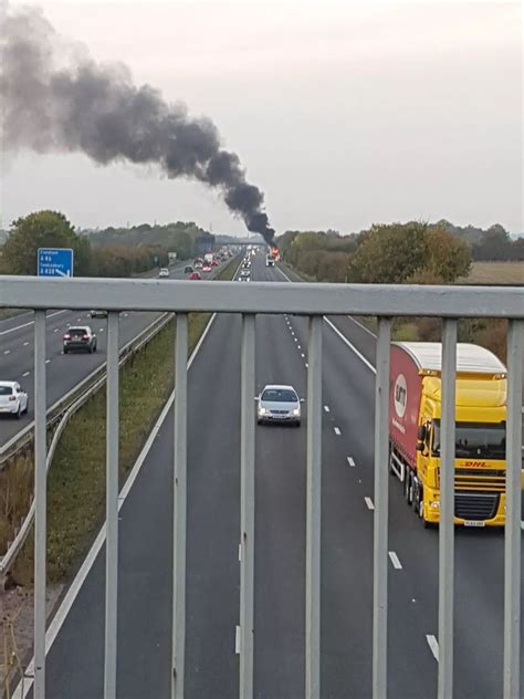 Images Show Huge Lorry Fire On M5 Somerset Live