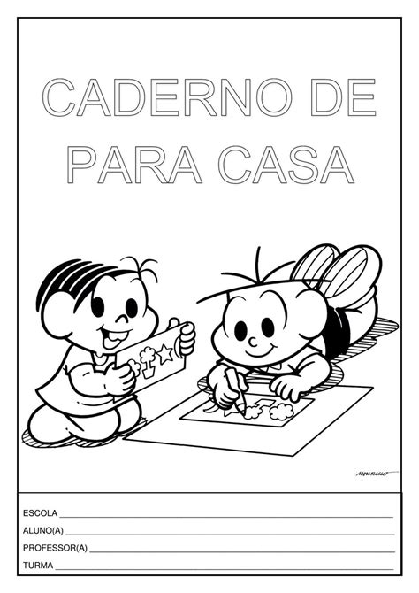 Capa De Caderno Turma Da Mônica Caderno Para Colorir Caderno De