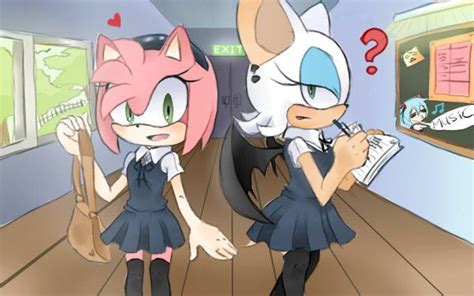 Amy And Rouge At School Colored By Nicky 306 On Deviantart Sonic